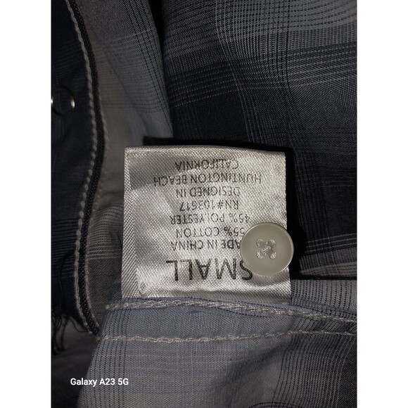 Coastal Western Shirt Mens Small Blue Plaid Short Sleeve Pearl Snap Up Cowboy - Picture 6 of 7